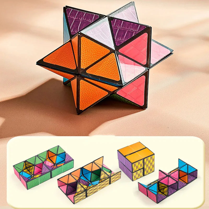 Extraordinary 3D Magic Cube Puzzle Fidget Toys Variety Geometric Shape Changeable Decompression Hand Flip Puzzle Cube