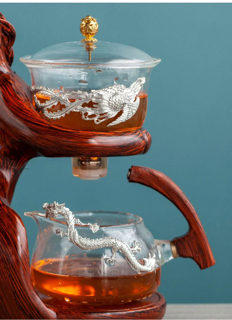 Heat-resistant Glass Teapot Holder Base Tea infusers Tea Ware Automatic Tea Set Tea Making  Kungfu Teapot Teacup