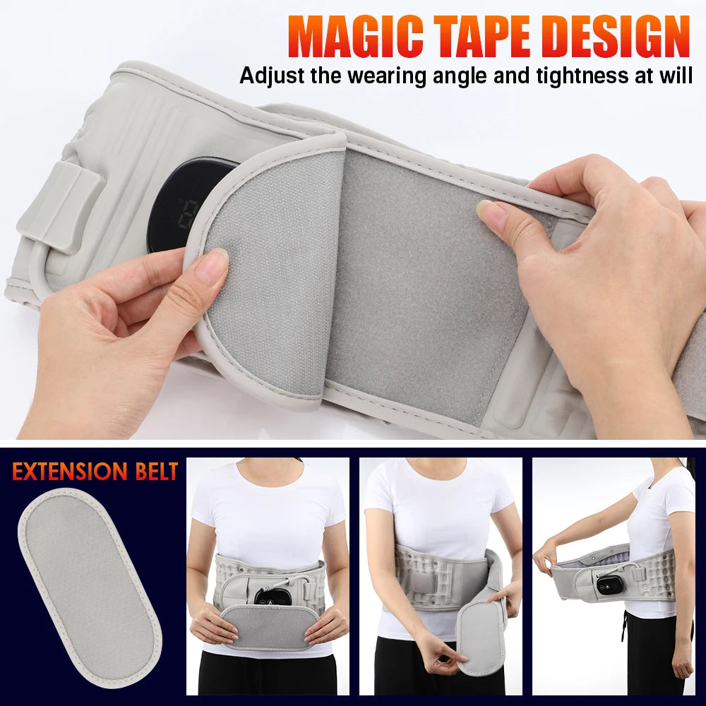 Red Light Heating Vibration Massage Inflatable Belt Airbag Support Air Decompression Back Brace Adjustable Waist Support Belt