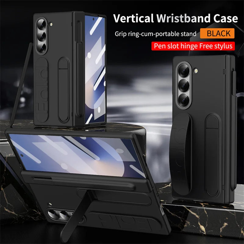 For Samsung Galaxy Z Fold 6 5 4 3  Hinge (with pen) Case Shockproof Full Screen Protector Tempered Glass Folding Cover