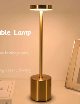 Simple LED Rechargeable Touch Metal Table Lamp Three Colors Bedside Creative Ambient Light Bar Outdoor Decoration Night Light
