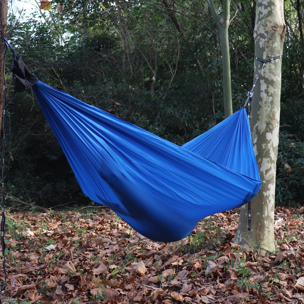 300x140cm Single Camping Hammock Lightweight Parachute Hammock with 2 Tree Strap 2 Hooks Lightweight Portable Camping Hammocks