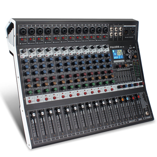 12 Channel Audio Mixer With 99 DSP Effects USB Bluetooth And 48V Phantom Power