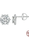 1.0 Ct Diamond Moissanite Wedding Stud Earrings For Women 925 Silver Sterling Snowflake Earring