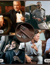 Cigar Case Leather Cigar Travel Case Cedar Wood Portable Cigar Humidor Box with Cigar Cutter Elegant Cigar Box for Men