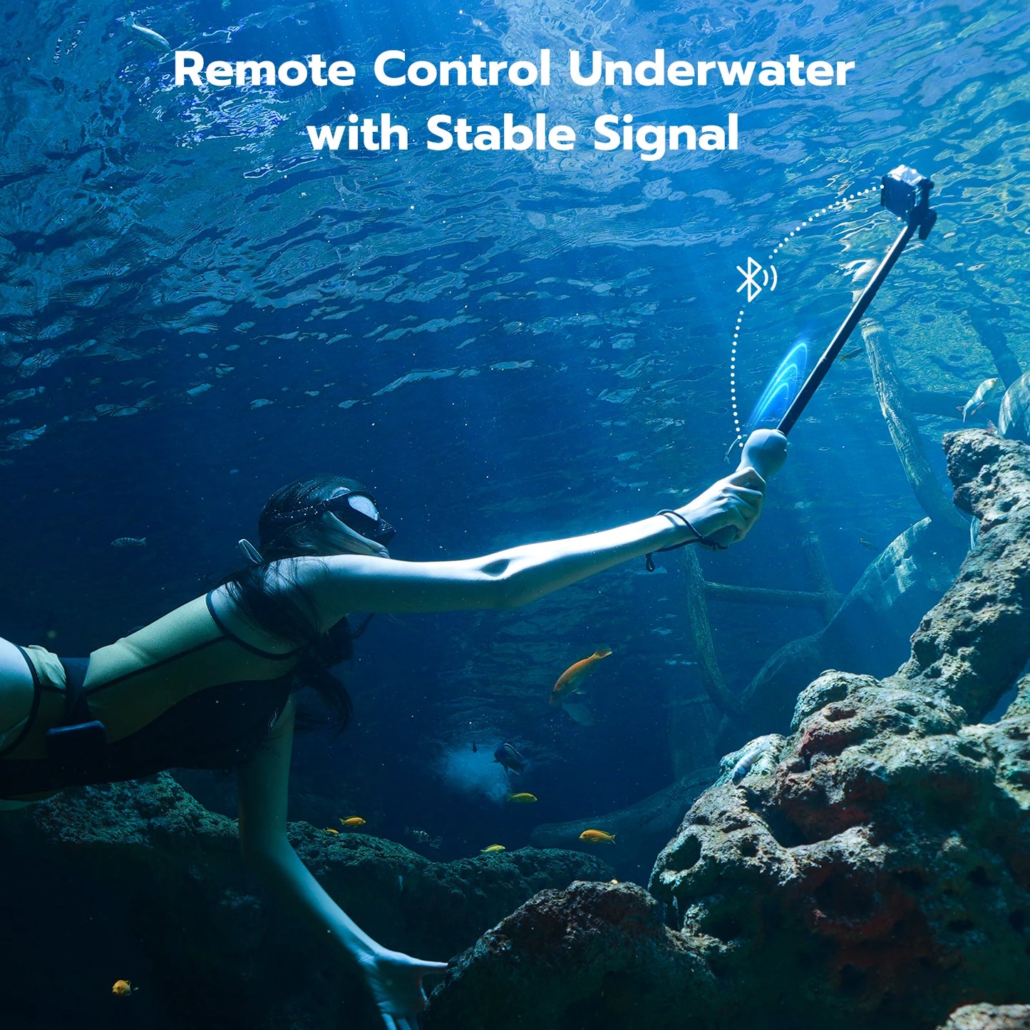 Underwater Bluetooth Selfie Stick with Wireless Remote for GoPro Hero 8 9 10 11 12 13