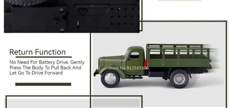 1:24 CA10 Vintage Truck Armored Car Model Toy Alloy Diecast Military Carrier Transport Vehicles Models Sound Light s Gifts