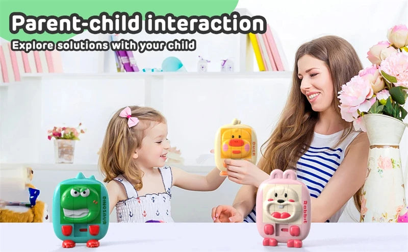 3D Cartoon Animal Huarong Road Slide Puzzle Games  Board Game Thinking Training Nine Grids Educational Puzzles Toys