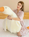 50-160cm Goose Stuffed Plush Cute Fluffy White Goose Plush Toy Kawaii Duck Sleep Pillow Cushion Soft Stuffed Animal Doll Gift
