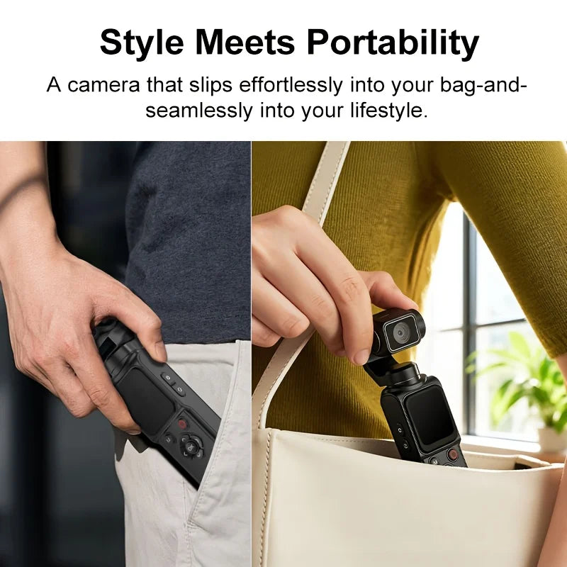 4K Pocket Action Camera 330° Auto-Rotate Lens Face Tracking Touchscreen Vlog Camera with WiFi