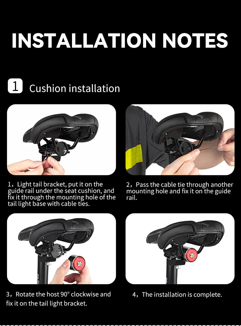 Rear Light Bicycle Smart Auto Brake Sensing Light IPX6 Waterproof USB Charging LED Cycling Light Warning Taillight