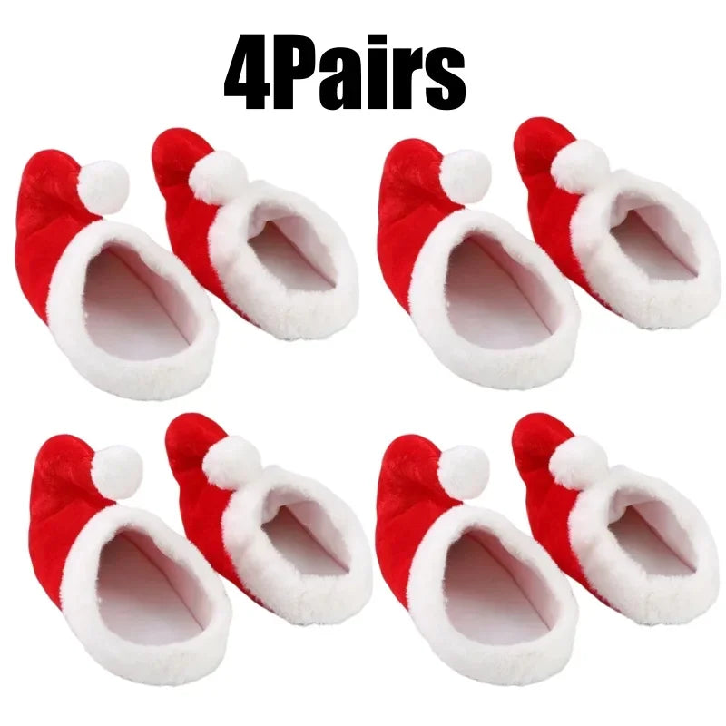 Christmas Decoration Slippers Cotton Slippers Santa Claus Elf Shoes Toe Anti-slip Warm Slippers for Adults  Christmas Party