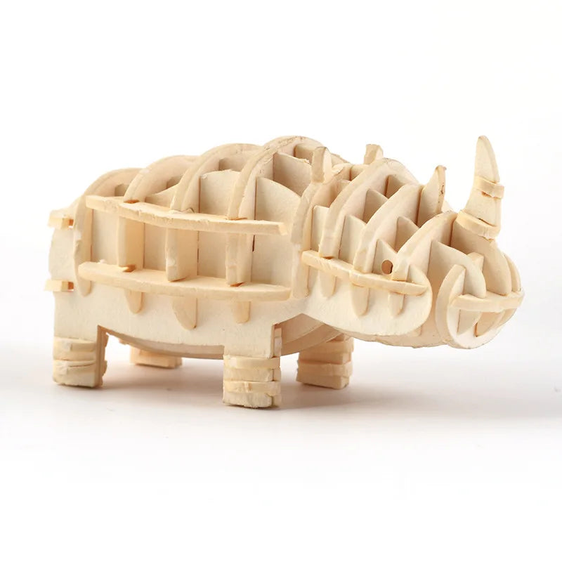 3D Wooden Puzzle Toys for  Adults Teens Animal Assembly Kit Decoration Animal Puzzle Games Home Office Creative Ornament