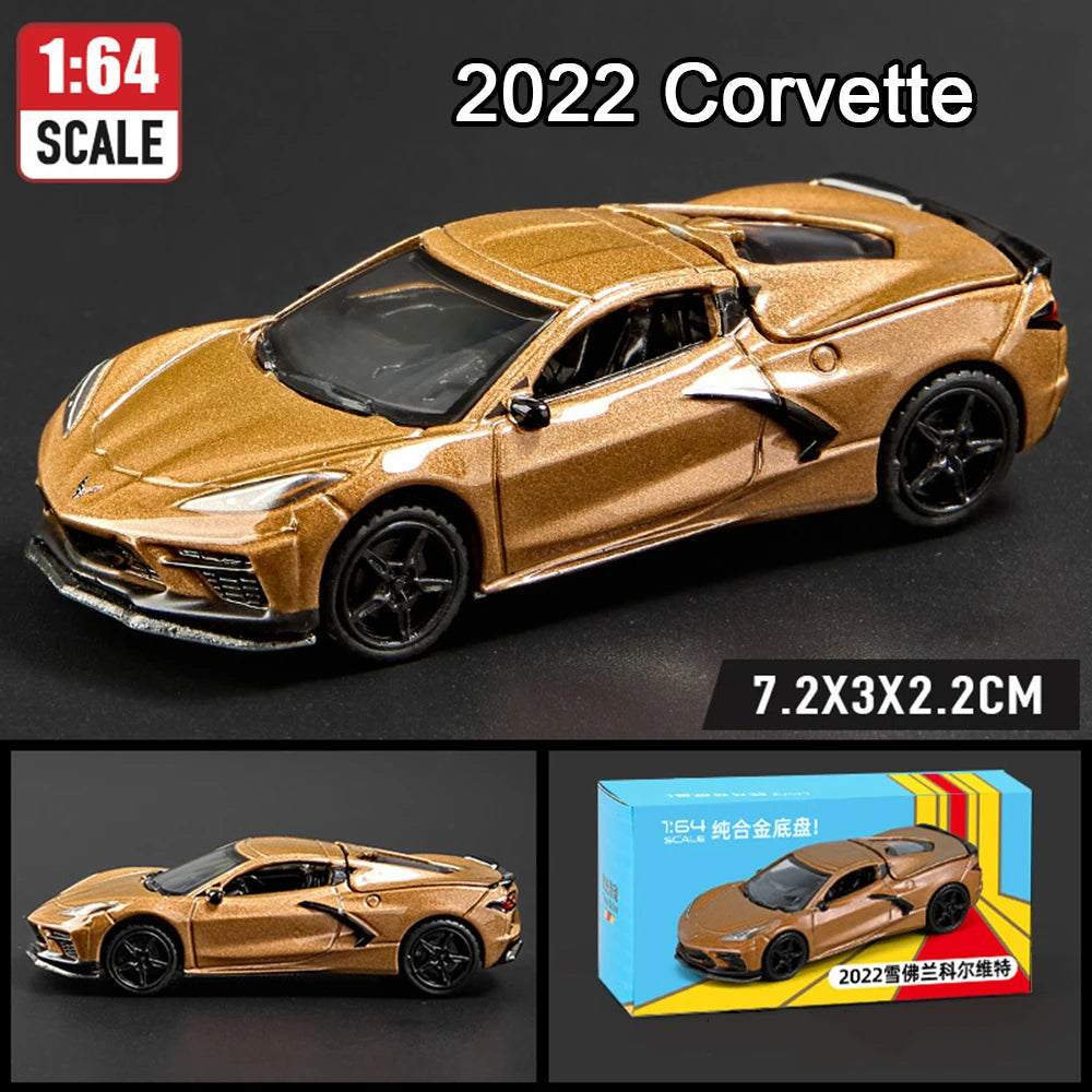 1:64 Scale JDM Corvette GT500 Firebird Daytona Stardust Alloy Diecast Models Toys Series Miniature Cars for 's Toy Gifts
