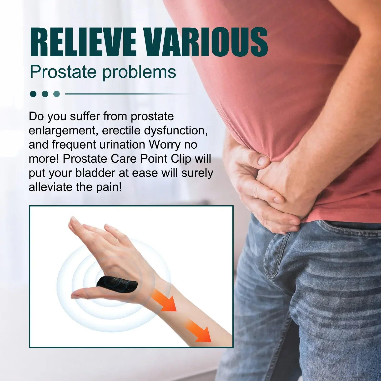 Prostate Acupoint Massage Clip for Urinary Comfort & Men’s Wellness