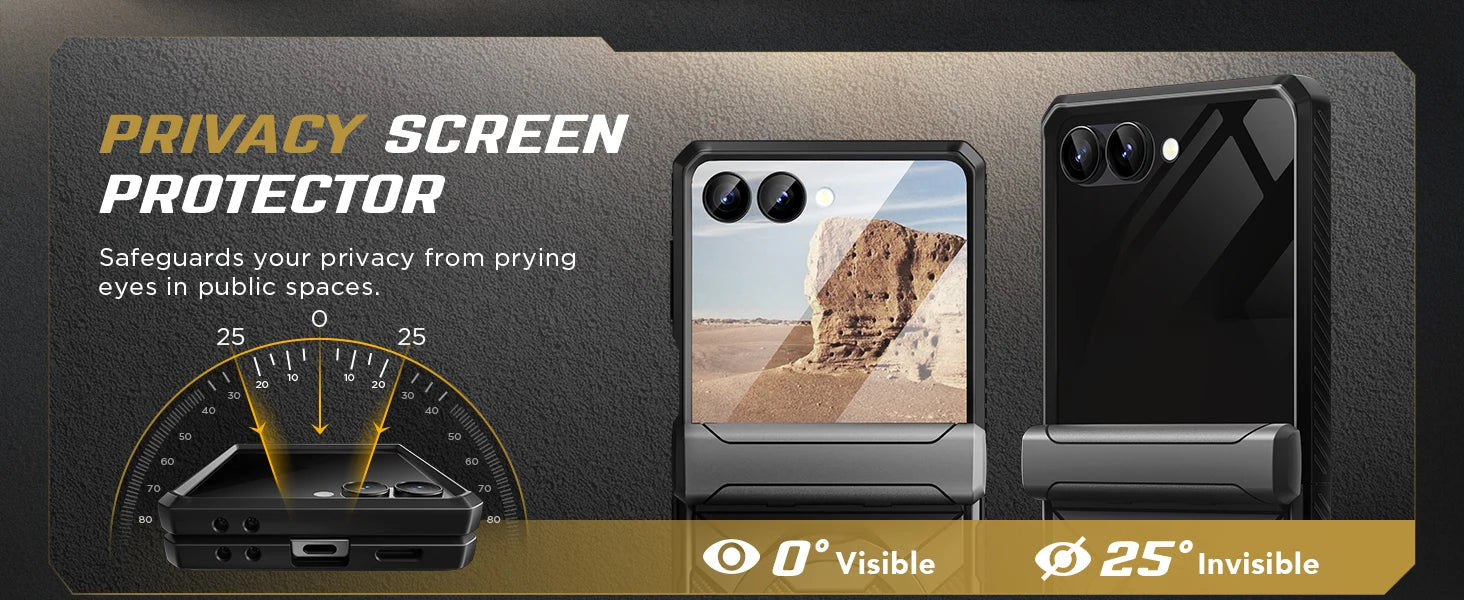 Magsafe  Stand for Z Flip 7 Case with Privacy Screen Protector Full Coverage Hinge Protection Shockproof Slim Phone Case