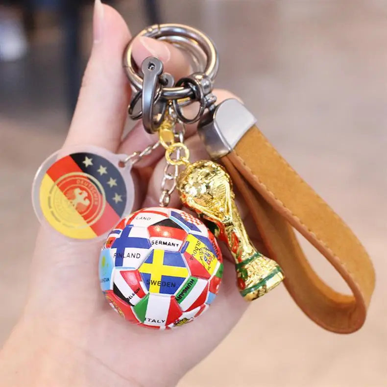 2026 Football Trophy Car Keychain Soccer Fan Bag Charm Souvenir
