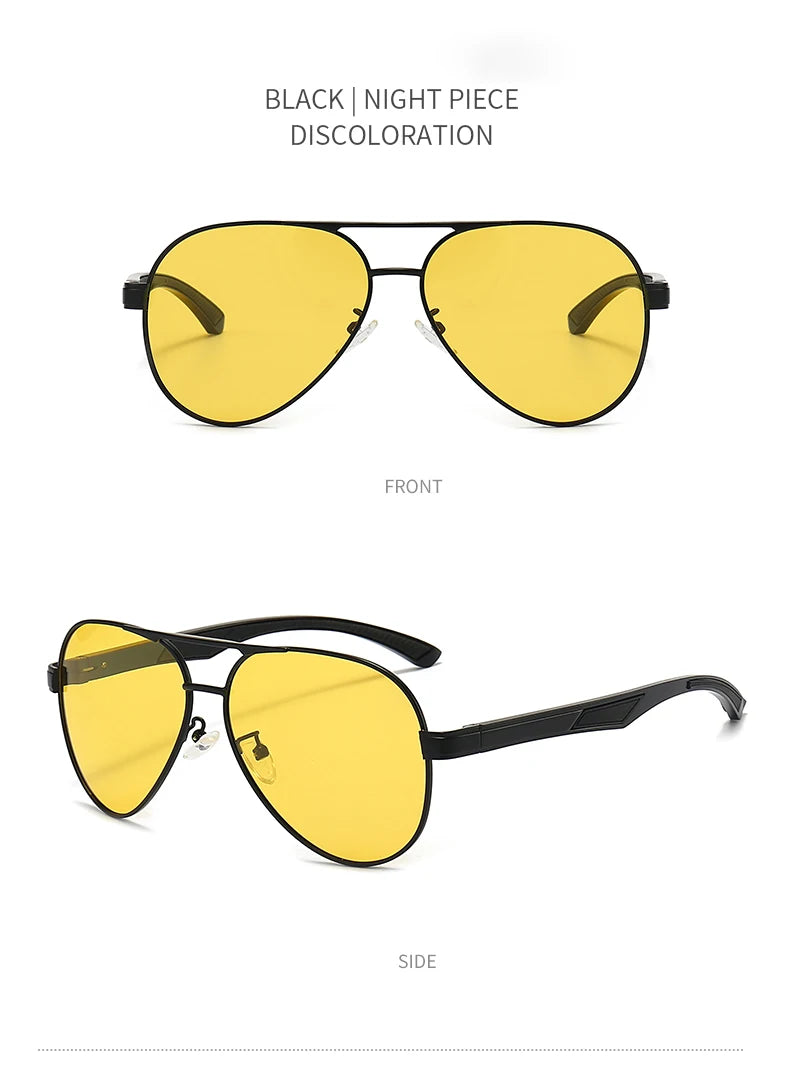 Pilot Photochromic Polarized UV400 Day Night Vision Driving Sunglasses for Men Women