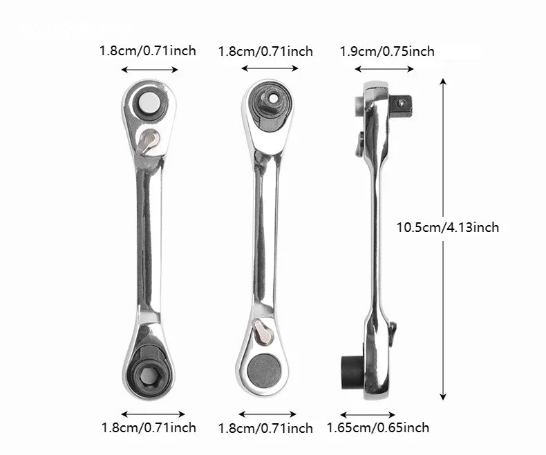 Socket ratchet wrench + screwdriver bit ratchet wrench 2-in-1, small size, suitable for narrow working environment hand tools