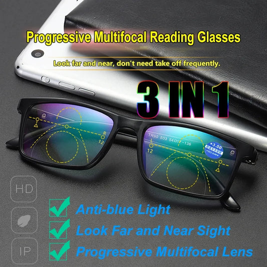 Bifocal Reading Glasses with Blue Light Blocking Lenses for Men and Women