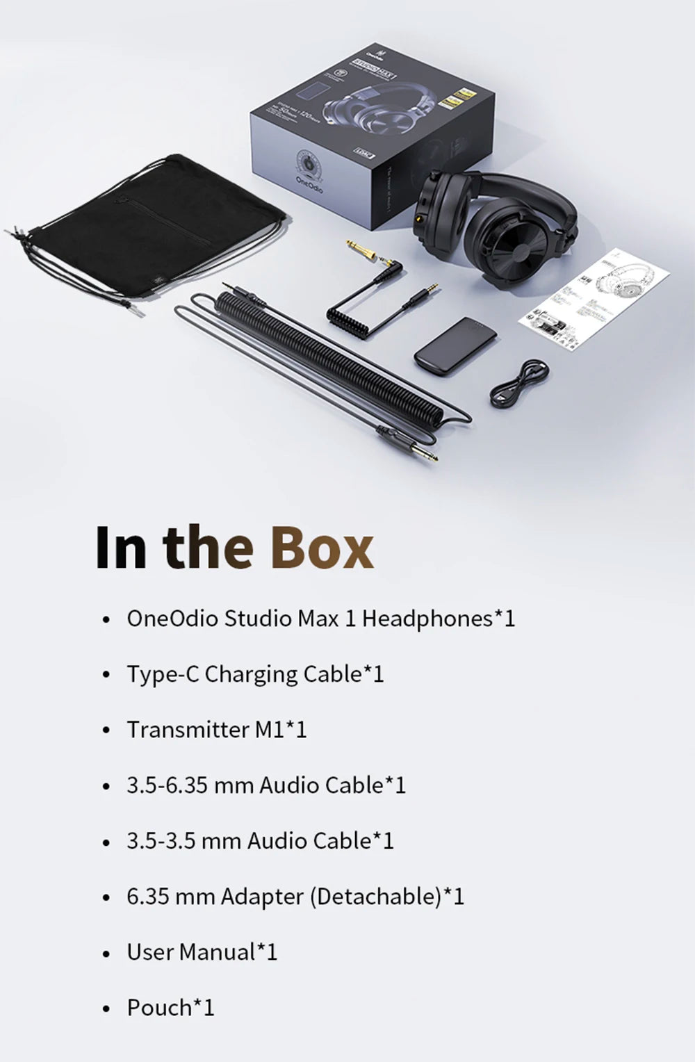 Studio Max1 Bluetooth Headphones Wireless DJ Headset With Low Latency Professional Studio Monitor Headphones Hi-Res LDAC