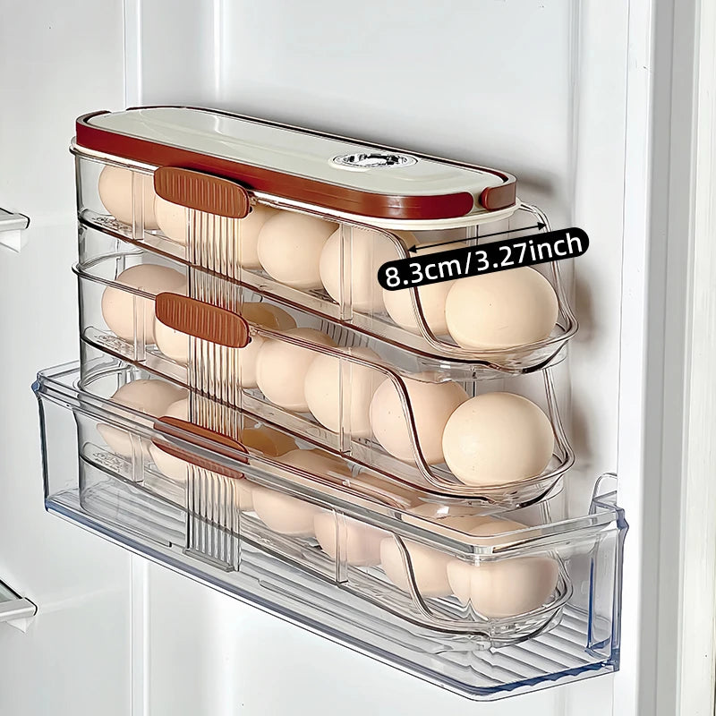 Automatic Rolling Egg Storage Box – 1-Piece Handheld Refrigerator Side Door Egg Rack