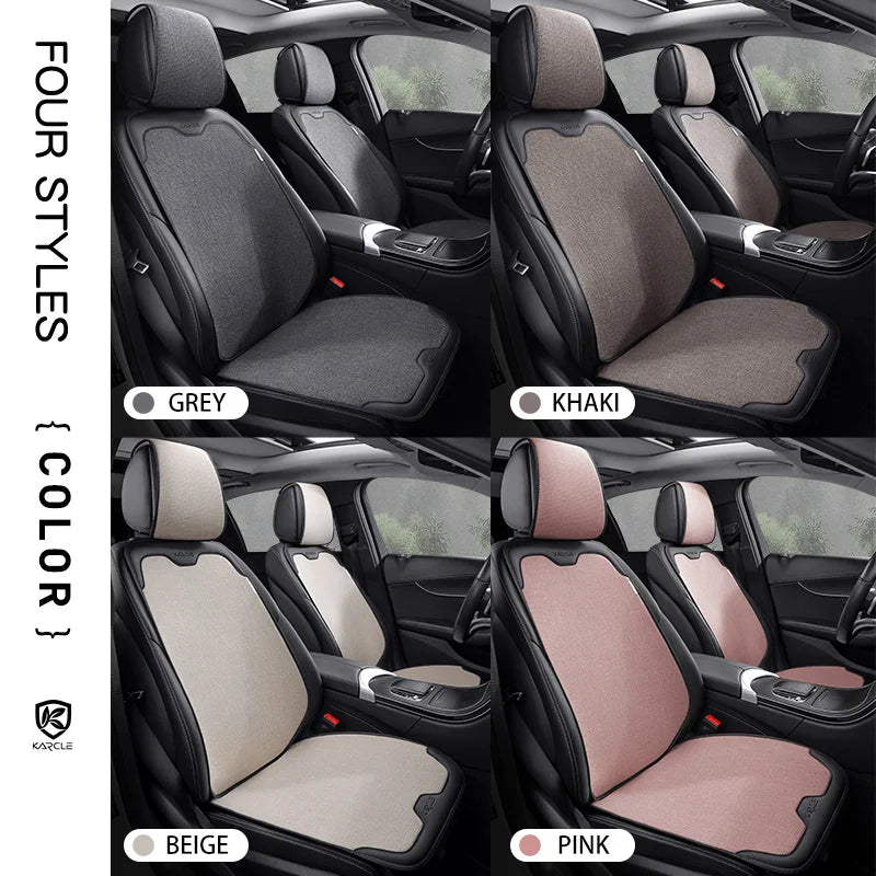 Car Seat Cover Linen Cotton Set Car Seat Cushion Soft Universal Seat Cushion Chair Protector Pads Auto Seats Cover Accessories