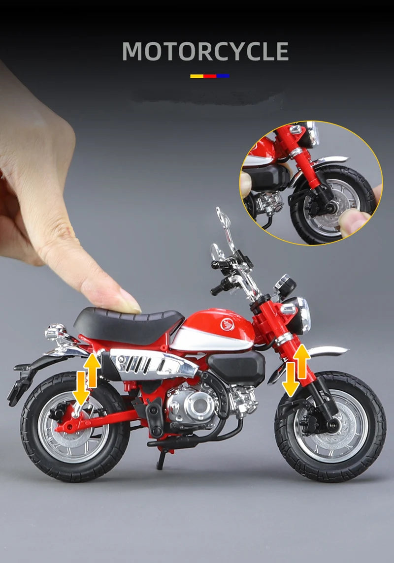 Diecast Honda Monkey 125 Motorcycle Model 1 to 12 Scale