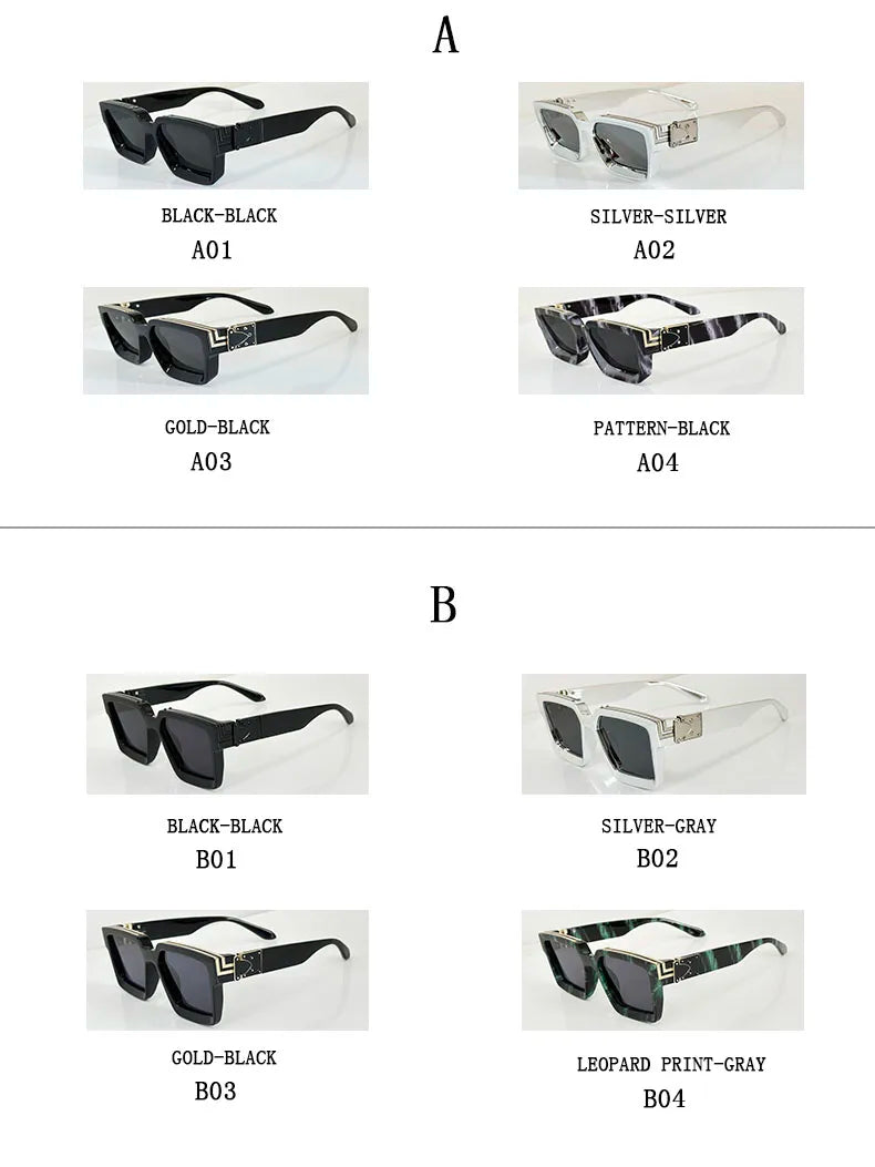 Millionaire Square Sunglasses With UV400 Protection
