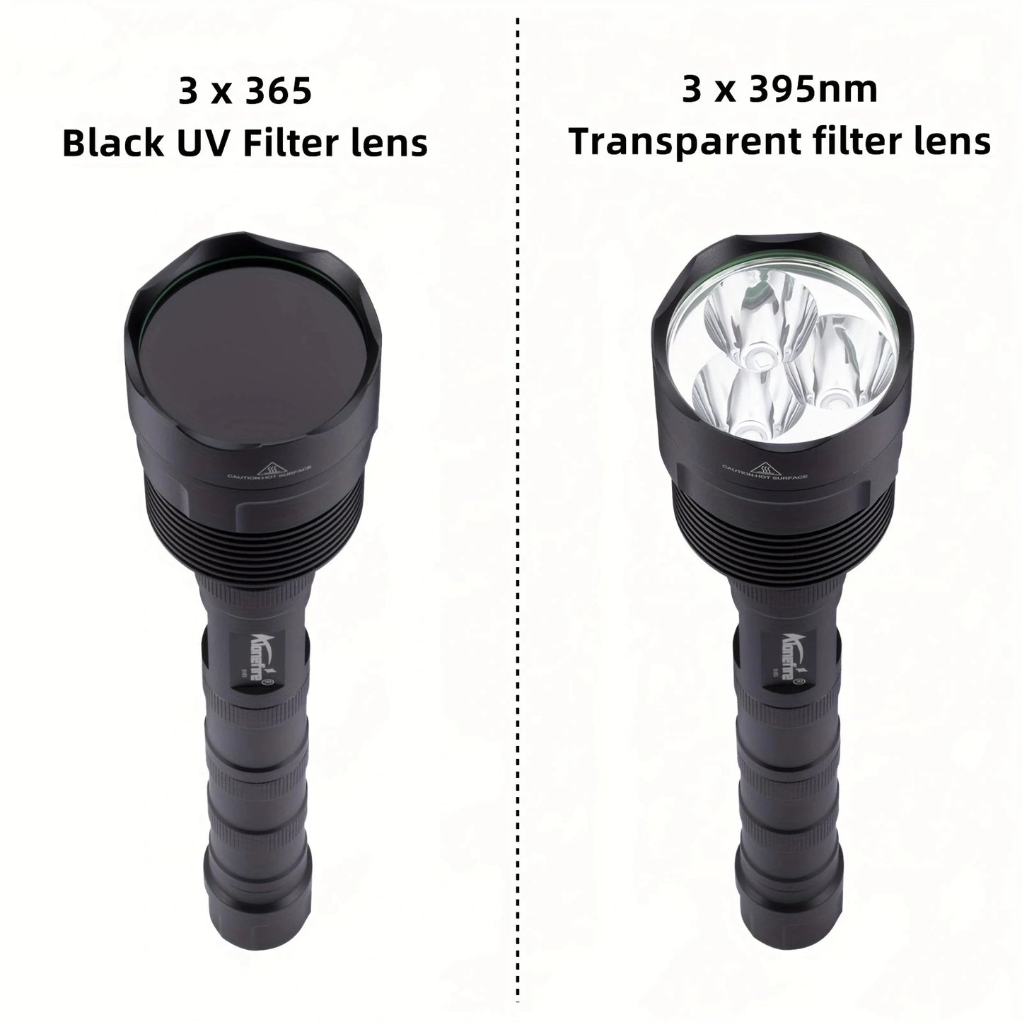 60W 365nm 395nm UV LED Blacklight Flashlight