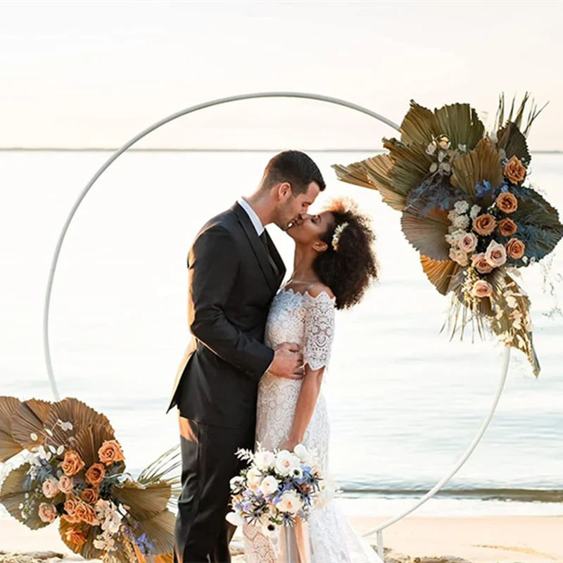 Metal Circle Stand Wedding Arche Round Balloon Arch Flower Gold Background Arch DIY Frame Birthday Party  Shower Decoration