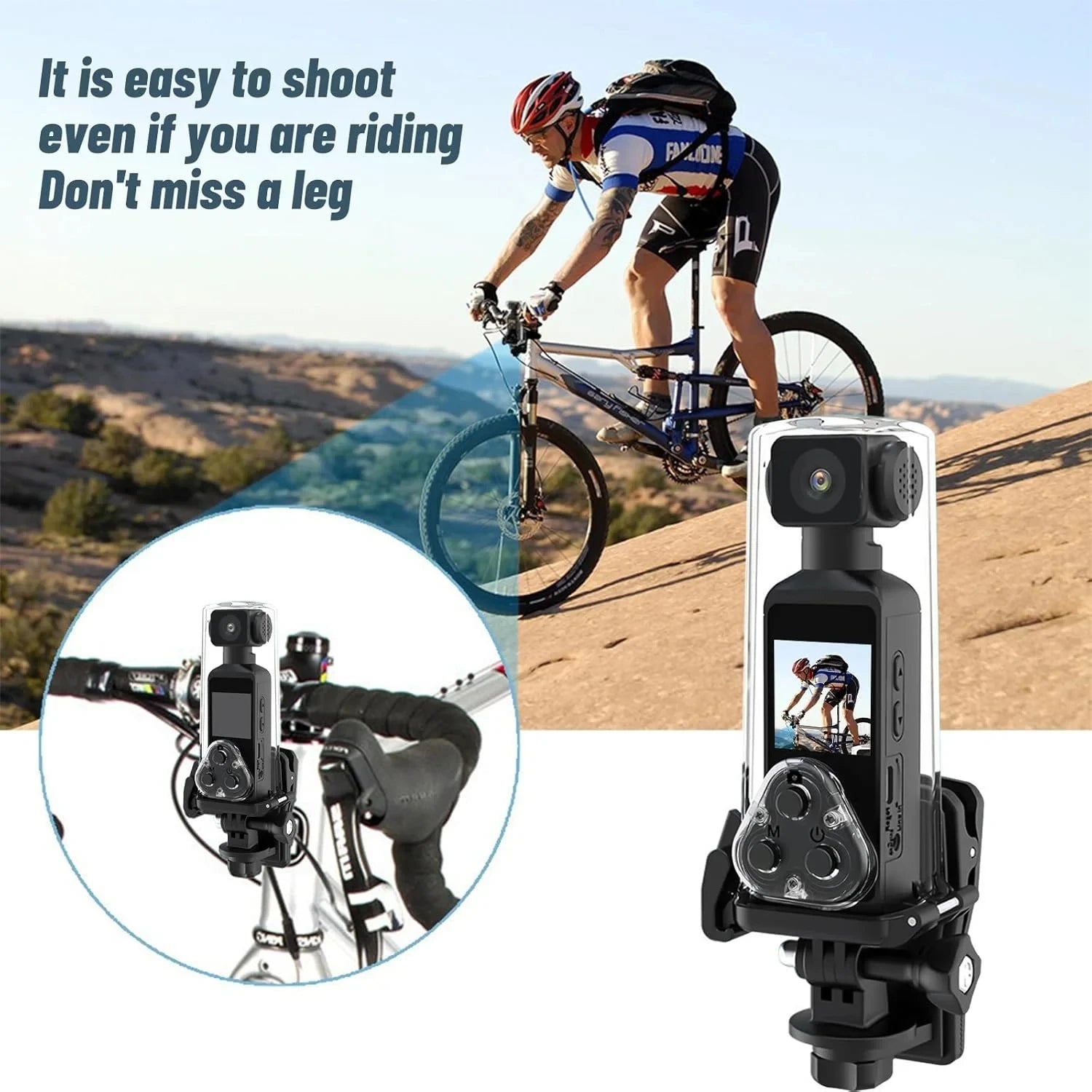 4K HD Pocket Action Camera 270° Rotatable Anti Shaking Wifi Sports Camera 30m Waterproof Small Video Camcorder for Photography