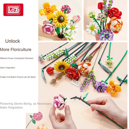 574Pcs Flower DIY Decoration Creative The Mountain  Diamond Model Building Blocks Toys Christmas Quiz Gift Toys for ChildreN