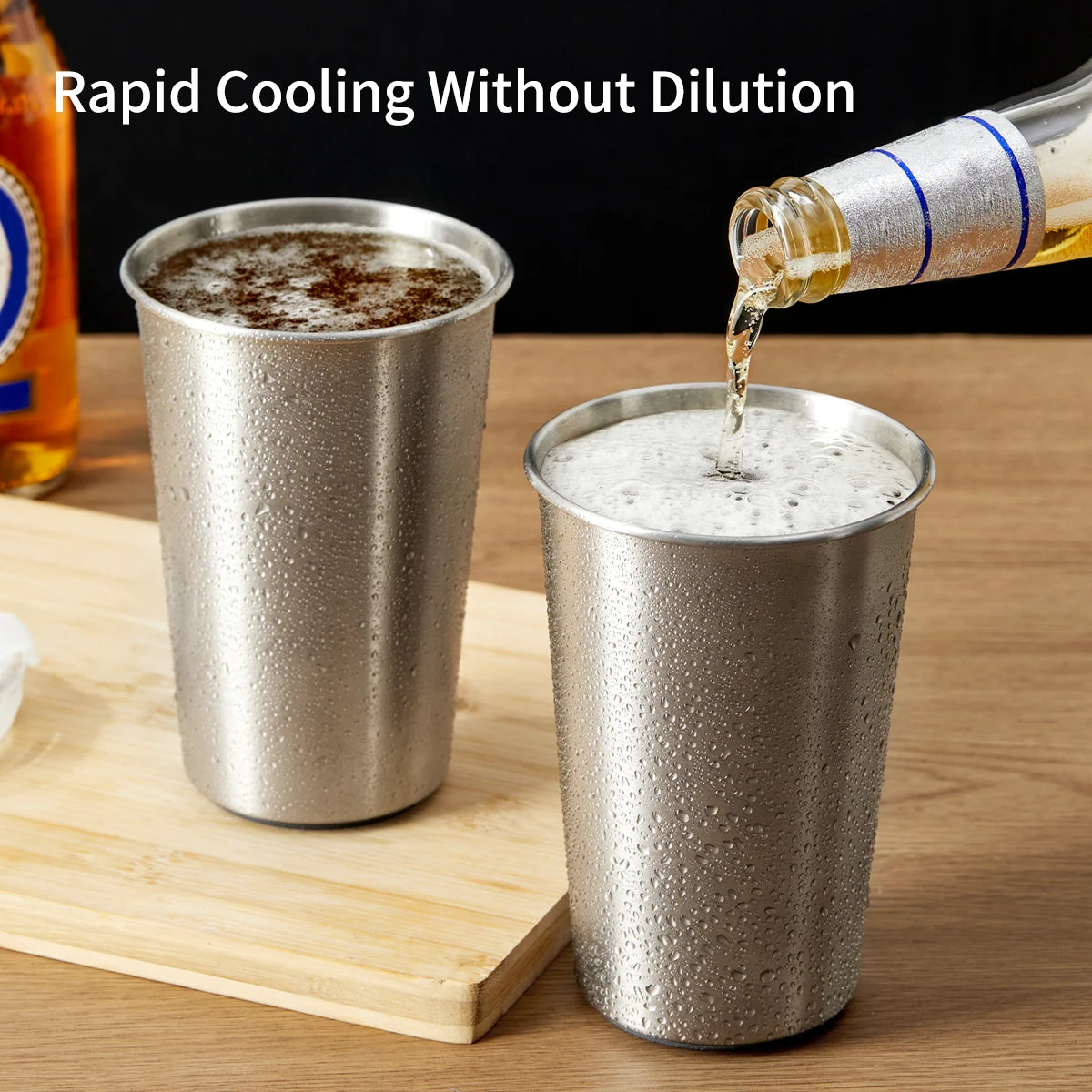 Stainless Steel Quick Cooling Mug Portable Freeze Cup with Lid Fast Chill for Beer Juice Cold Drinks Large Capacity Home Car Use