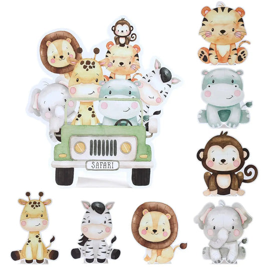 70cm Big Jungle Animal Party Stand Ornament Safari Happy Birthday Party Decoration Kids Jungle Woodland Party Decor Baby Shower