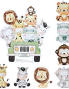 70cm Big Jungle Animal Party Stand Ornament Safari Happy Birthday Party Decoration Kids Jungle Woodland Party Decor Baby Shower