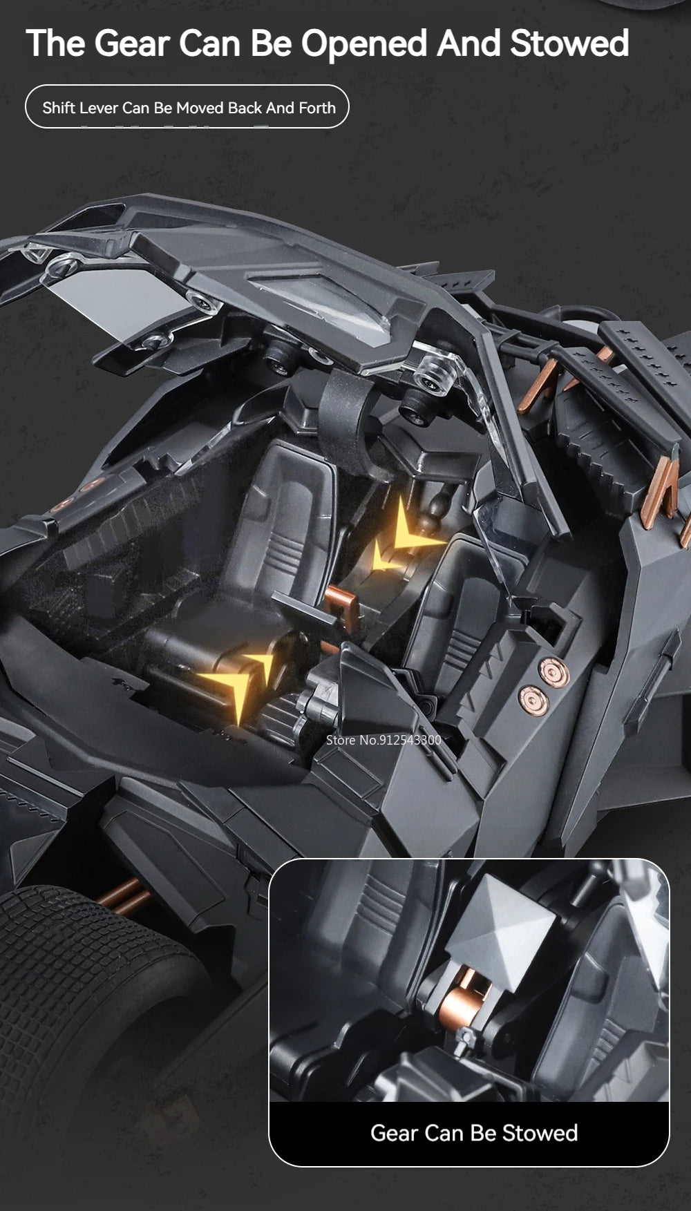 Large Scale 1:18 Batmobile Car Model Toy The Dark Knight Trilogy Sound Light Sliding Spray Alloy Vehicle Models Ornaments Gifts