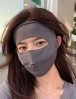 Summer Full Cover Face Mask Sunscreen Mask Ice Silk Uv Protection Breathable Face Shield Sunshade Cycling