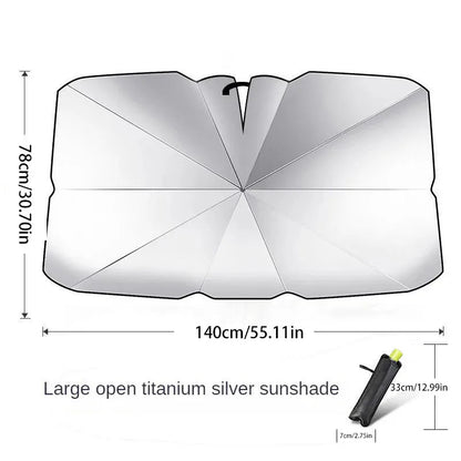 folding front car umbrella sunshade UV protection car umbrella front windshield parasol sunscreen heat insulation portable