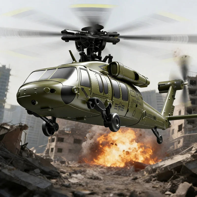 Remote Control Military Helicopter With Optical Flow Positioning