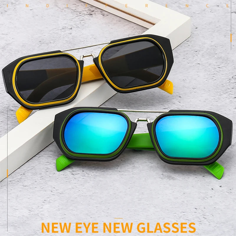Square Vintage Sunglasses With UV400 Protection