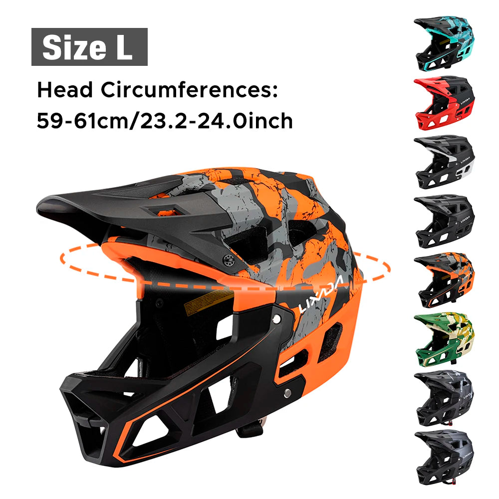 Full Face Mountain Bike Helmet Adult Racing Downhill MTB Helmet for Men/Women Adult Mountain Bike Helmet with Visor Over 31 Vent