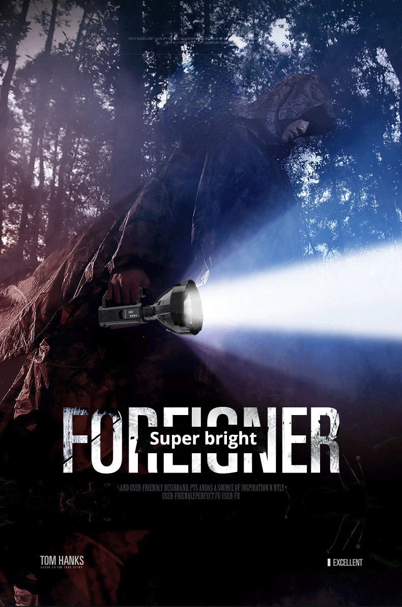 High Power Rechargeable Spotlight 3800 Lumens Ultra Long Range LED Searchlight Camping Lantern