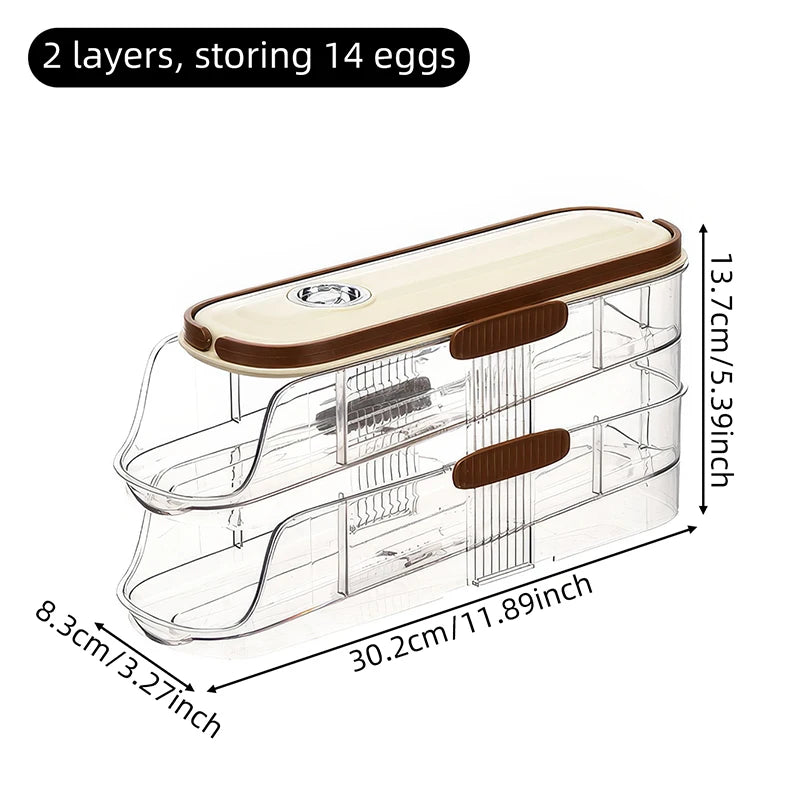 Automatic Rolling Egg Storage Box – 1-Piece Handheld Refrigerator Side Door Egg Rack