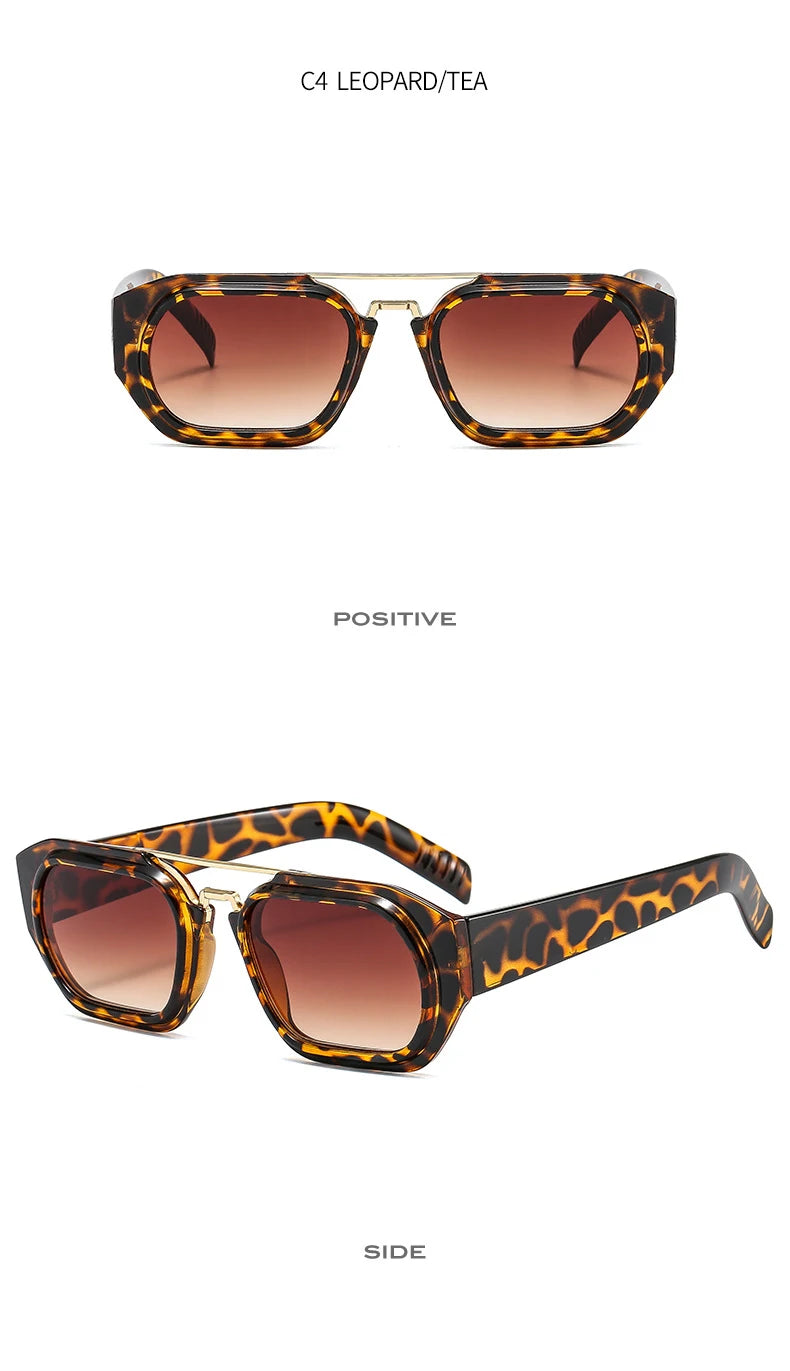 Square Vintage Sunglasses With UV400 Protection