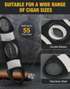 Cigar Cutter with Leather Case for Men, Stainless Steel, Double Cut Blade Guillotine, Cigar Accessories