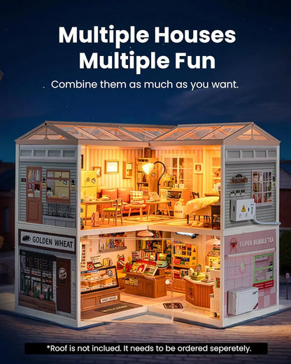 Super Store Series Plastic 3D Puzzle DIY Miniature dollhouse kit Building Block