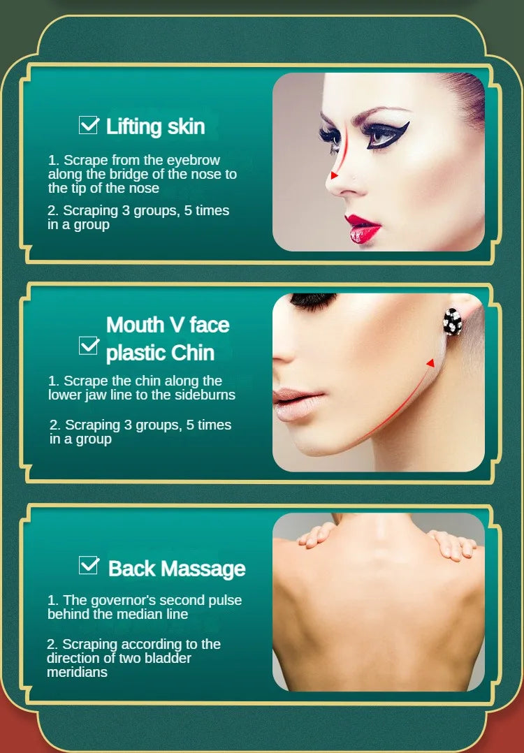 Resin Face Lifting Stone Guasha Scraping Facial Gouache Y-shaped Fork Massage Plate Nose Massage Trigger Point Nose Massager