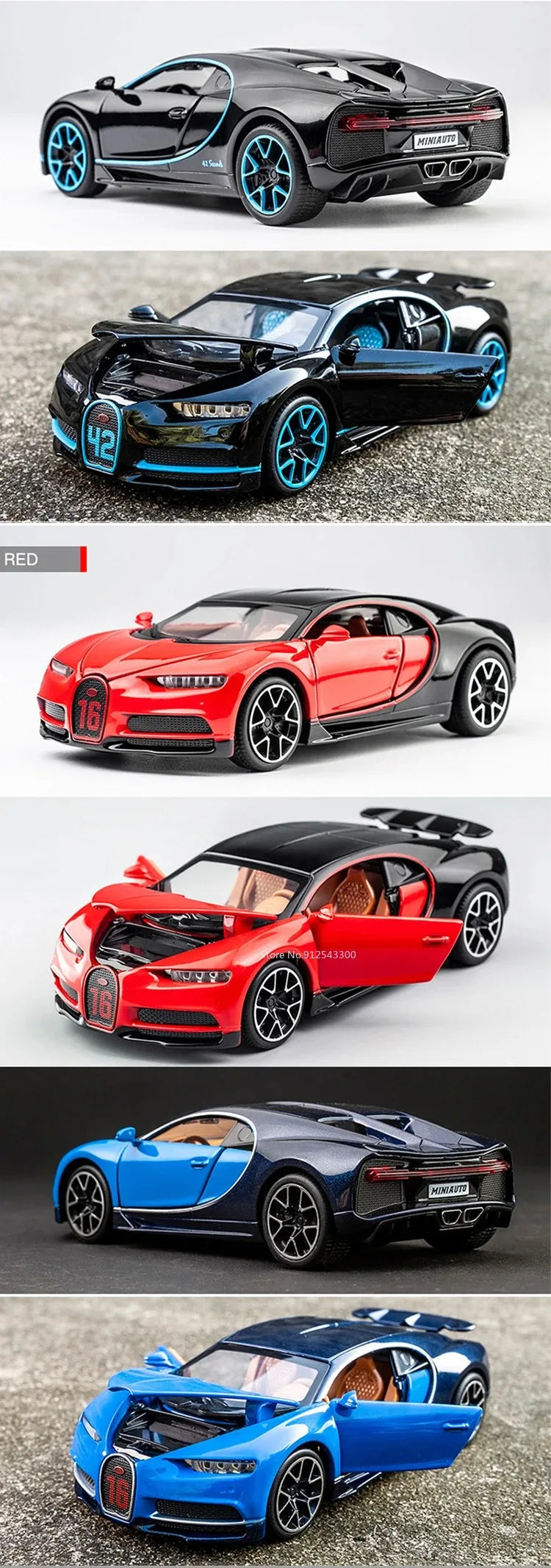 1:32 Scale Tourbillon Chiron Toy Sports Car Model Diecast Metal Sound Light Pull Back Simulation Vehicle Models Ornaments Gift