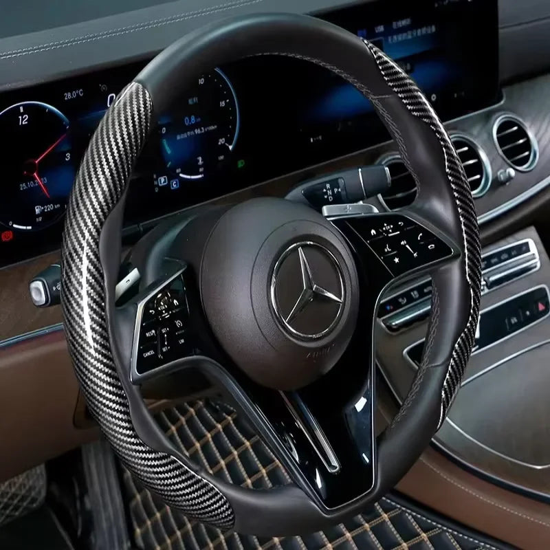 Carbon Fiber Silicone Car Steering Wheel Cover Anti Slip
